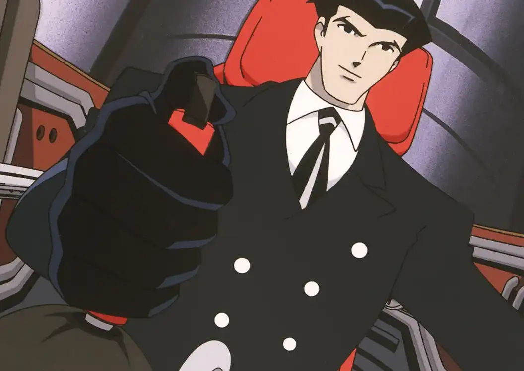 Roger Smith presses the controls forward on his giant robot in The Big O.